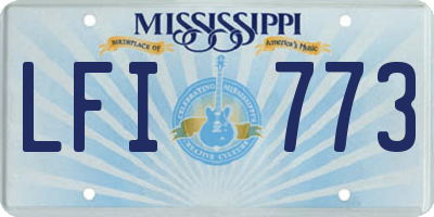 MS license plate LFI773