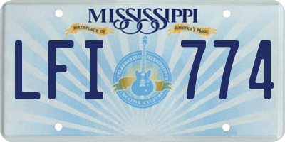 MS license plate LFI774