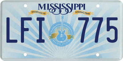 MS license plate LFI775