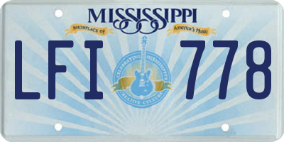 MS license plate LFI778