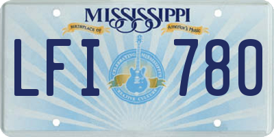 MS license plate LFI780