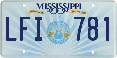 MS license plate LFI781