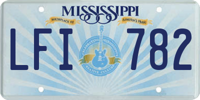 MS license plate LFI782