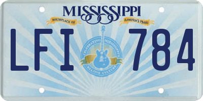 MS license plate LFI784