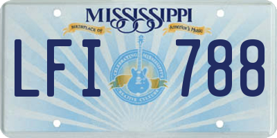 MS license plate LFI788