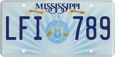 MS license plate LFI789