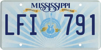 MS license plate LFI791