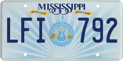 MS license plate LFI792