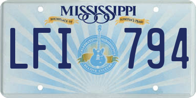 MS license plate LFI794