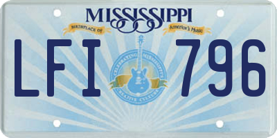 MS license plate LFI796