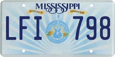 MS license plate LFI798