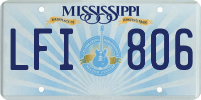 MS license plate LFI806