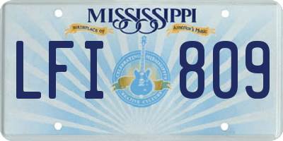 MS license plate LFI809