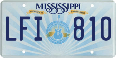 MS license plate LFI810
