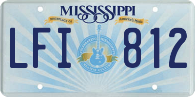 MS license plate LFI812