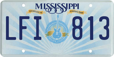 MS license plate LFI813