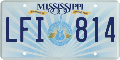 MS license plate LFI814
