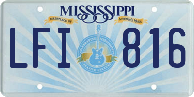 MS license plate LFI816