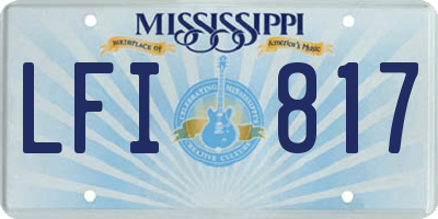 MS license plate LFI817