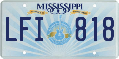 MS license plate LFI818
