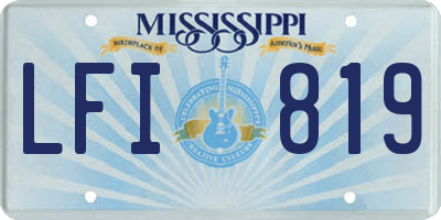MS license plate LFI819