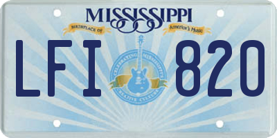 MS license plate LFI820