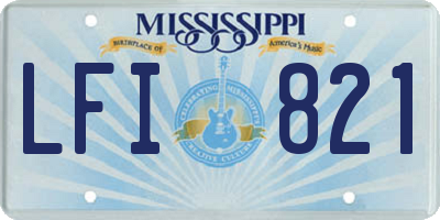 MS license plate LFI821