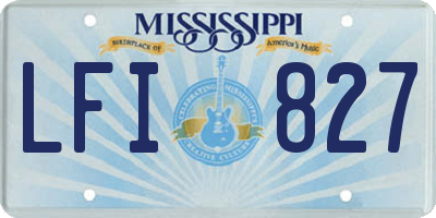 MS license plate LFI827