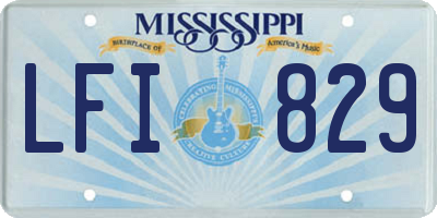 MS license plate LFI829