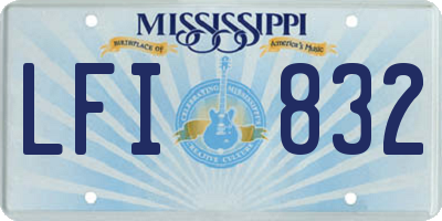 MS license plate LFI832