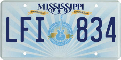 MS license plate LFI834
