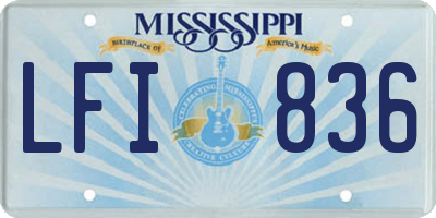 MS license plate LFI836