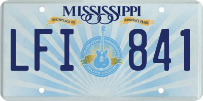 MS license plate LFI841