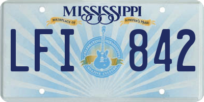 MS license plate LFI842