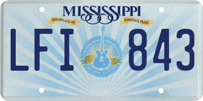 MS license plate LFI843