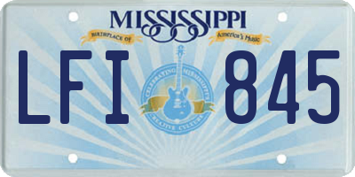 MS license plate LFI845