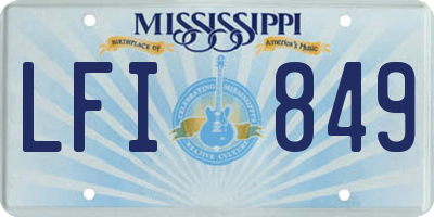 MS license plate LFI849