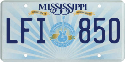 MS license plate LFI850