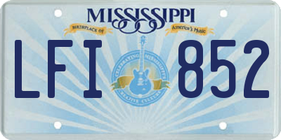 MS license plate LFI852