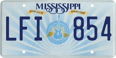 MS license plate LFI854