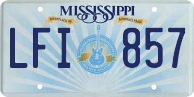 MS license plate LFI857