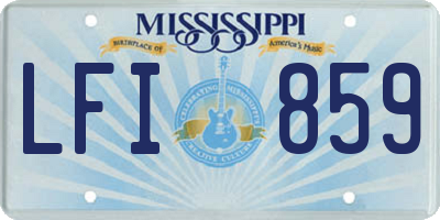 MS license plate LFI859