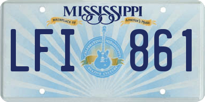 MS license plate LFI861