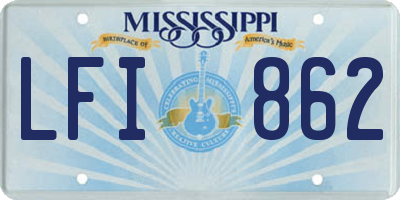 MS license plate LFI862