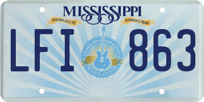 MS license plate LFI863