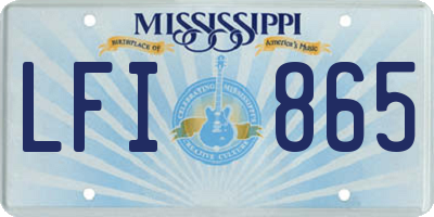 MS license plate LFI865