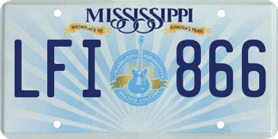 MS license plate LFI866