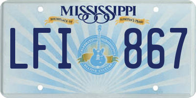 MS license plate LFI867