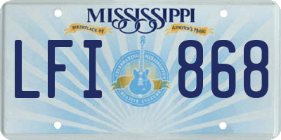 MS license plate LFI868