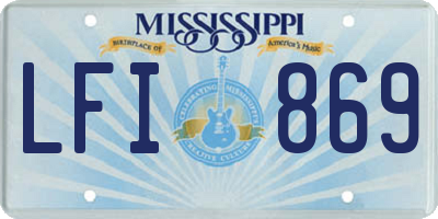 MS license plate LFI869